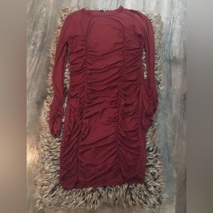 Maroon Fitted Dress